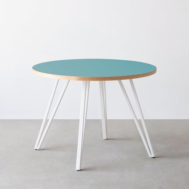 THE CAFE TABLE / リノリウム 全24色　White Steel 4本脚 × ラウンド φ81 - 100