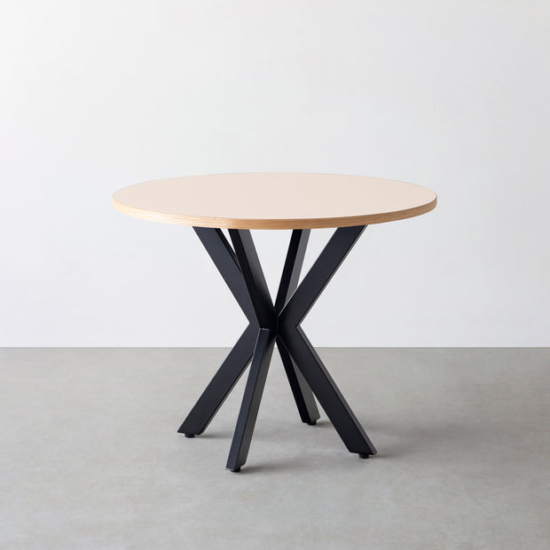 THE CAFE TABLE / リノリウム 全24色　Black Steel カフェX × ラウンド φ81 - 90
