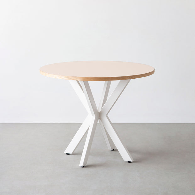 THE CAFE TABLE / リノリウム 全24色　White Steel カフェX × ラウンド φ81 - 90