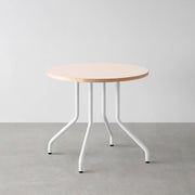 THE CAFE TABLE / リノリウム 全24色　White Steel 4本脚 × ラウンド φ61 - 80
