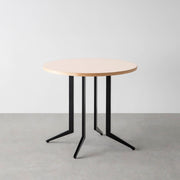 THE CAFE TABLE / リノリウム 全24色　Black Steel 4本脚 × ラウンド φ61 - 80