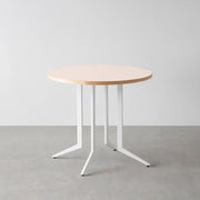 THE CAFE TABLE / リノリウム 全24色　White Steel 4本脚 × ラウンド φ61 - 80