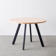 THE CAFE TABLE / リノリウム 全24色　Black Steel 4本脚 × ラウンド φ81 - 100