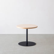 THE CAFE TABLE / リノリウム 全24色　Black Steel 1本脚 × ラウンド φ50 - 60