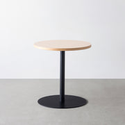 THE CAFE TABLE / リノリウム 全24色　Black Steel 1本脚 × ラウンド φ61 - 70