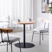 THE CAFE TABLE / リノリウム 全24色　Black Steel 1本脚 × ラウンド φ61 - 70
