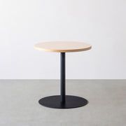 THE CAFE TABLE / リノリウム 全24色　Black Steel 1本脚 × ラウンド φ61 - 70
