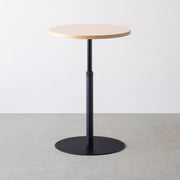 THE CAFE TABLE / リノリウム 全24色　Black Steel 1本脚 × ラウンド φ61 - 70