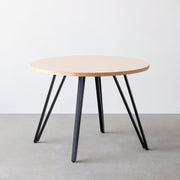THE CAFE TABLE / リノリウム 全24色　Black Steel 4本脚 × ラウンド φ81 - 100