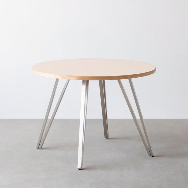 THE CAFE TABLE / リノリウム 全24色　Stainless 4本脚 × ラウンド φ81 - 100