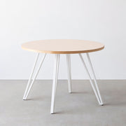 THE CAFE TABLE / リノリウム 全24色　White Steel 4本脚 × ラウンド φ81 - 100