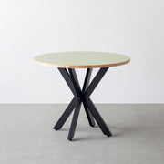 THE CAFE TABLE / リノリウム 全24色　Black Steel カフェX × ラウンド φ81 - 90