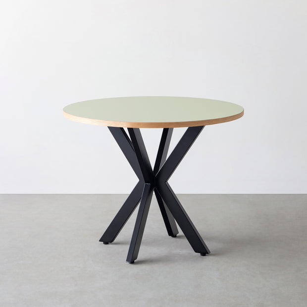 THE CAFE TABLE / リノリウム 全24色　Black Steel カフェX × ラウンド φ81 - 90
