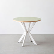 THE CAFE TABLE / リノリウム 全24色　White Steel カフェX × ラウンド φ71 - 80