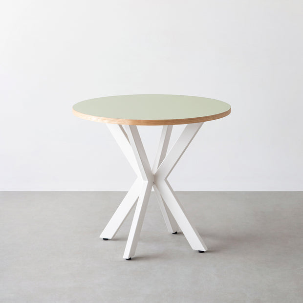 THE CAFE TABLE / リノリウム 全24色　White Steel カフェX × ラウンド φ71 - 80