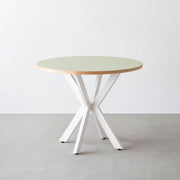 THE CAFE TABLE / リノリウム 全24色　White Steel カフェX × ラウンド φ81 - 90