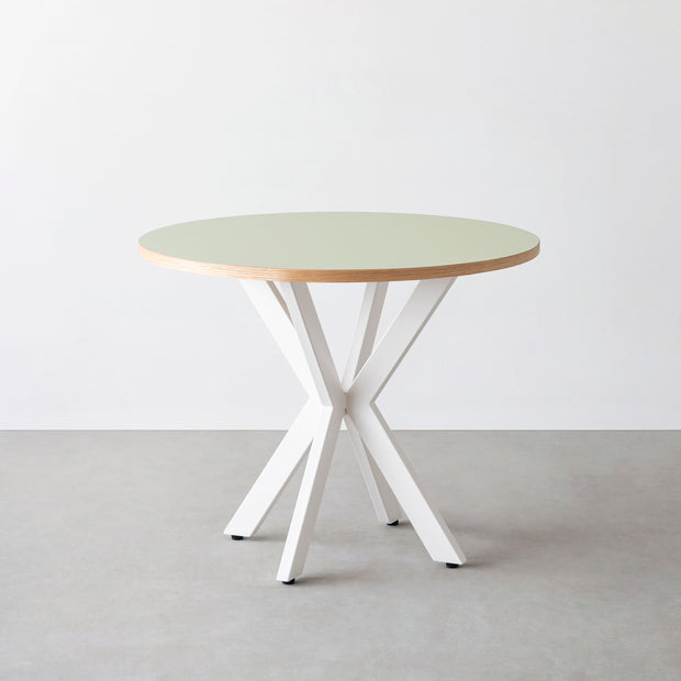 THE CAFE TABLE / リノリウム 全24色　White Steel カフェX × ラウンド φ81 - 90