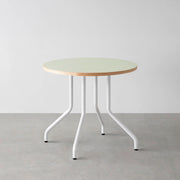 THE CAFE TABLE / リノリウム 全24色　White Steel 4本脚 × ラウンド φ61 - 80