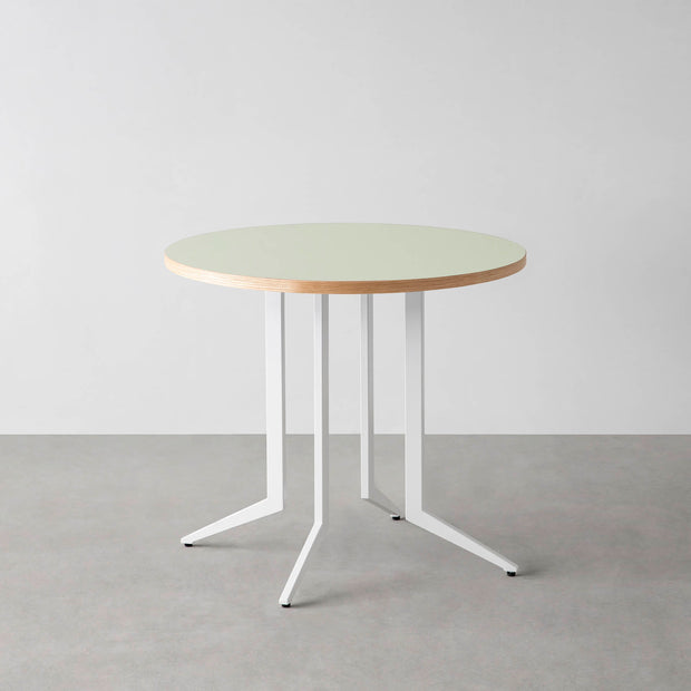 THE CAFE TABLE / リノリウム 全24色　White Steel 4本脚 × ラウンド φ61 - 80