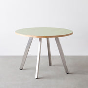 THE CAFE TABLE / リノリウム 全24色　Stainless 4本脚 × ラウンド φ81 - 100