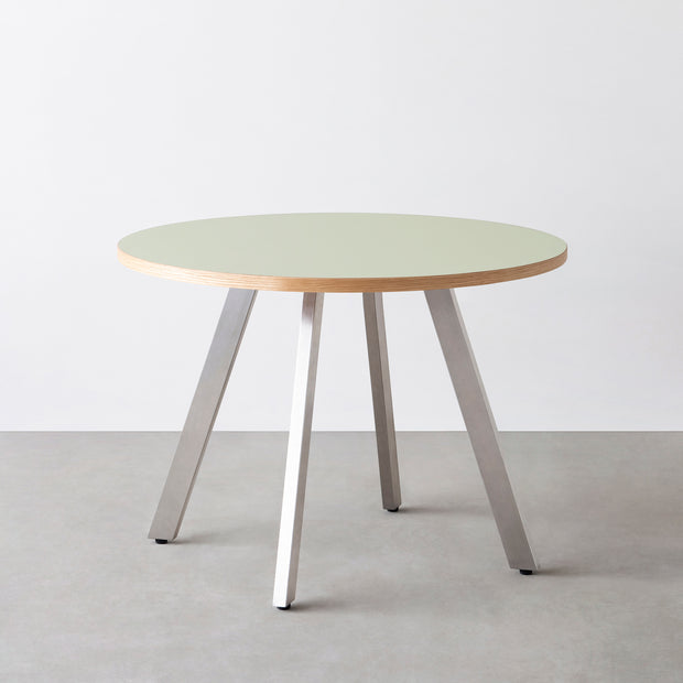 THE CAFE TABLE / リノリウム 全24色　Stainless 4本脚 × ラウンド φ81 - 100