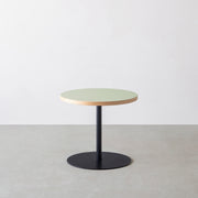 THE CAFE TABLE / リノリウム 全24色　Black Steel 1本脚 × ラウンド φ50 - 60