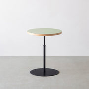 THE CAFE TABLE / リノリウム 全24色　Black Steel 1本脚 × ラウンド φ50 - 60