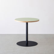 THE CAFE TABLE / リノリウム 全24色　Black Steel 1本脚 × ラウンド φ61 - 70