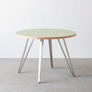 THE CAFE TABLE / リノリウム 全24色　Stainless 4本脚 × ラウンド φ81 - 100
