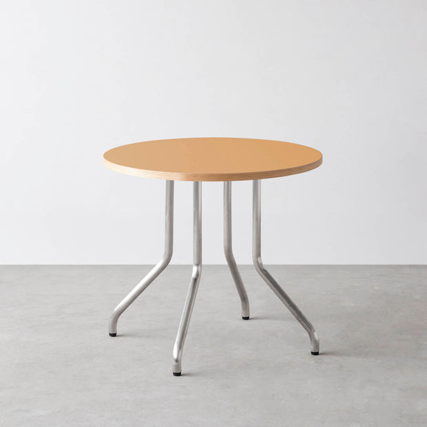 KANADEMONO THE CAFE TABLE / リノリウム ラウンド THE CAFE TABLE / リノリウム 全32色 Stainless 4本脚 × ラウンド φ61