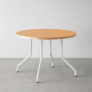THE CAFE TABLE / リノリウム 全24色　White Steel 4本脚 × ラウンド φ81 - 100