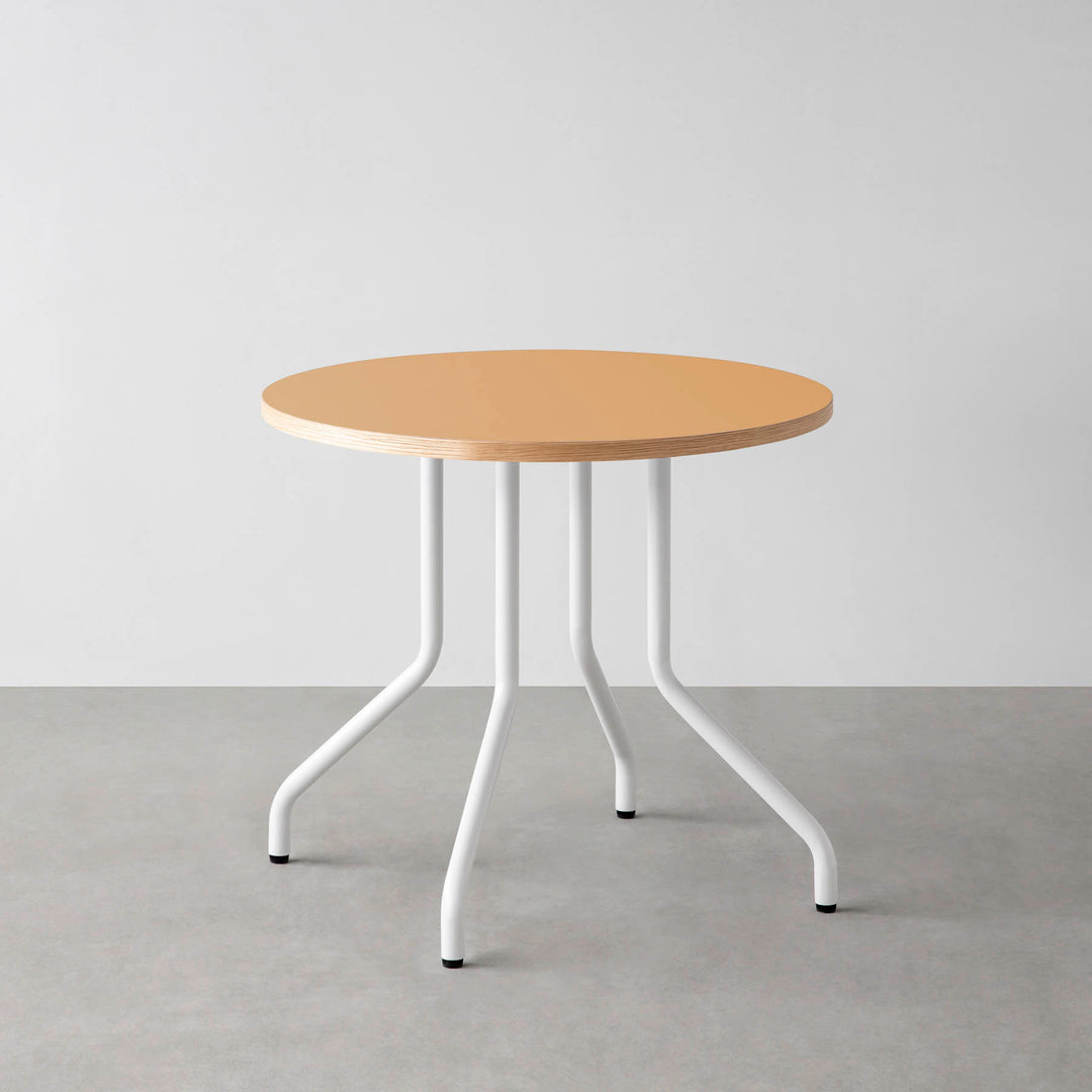 THE CAFE TABLE / リノリウム 全32色 White Steel 4本脚 × ラウンド