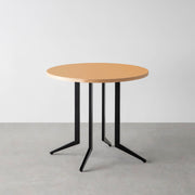 THE CAFE TABLE / リノリウム 全24色　Black Steel 4本脚 × ラウンド φ61 - 80