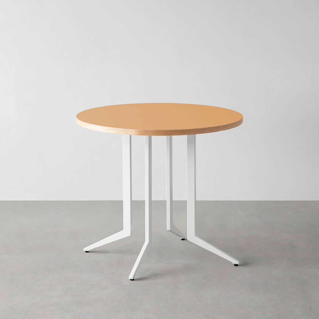 THE CAFE TABLE / リノリウム 全32色 White Steel 4本脚 × ラウンド