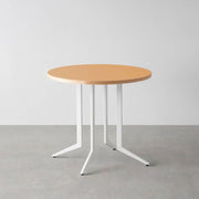 THE CAFE TABLE / リノリウム 全24色　White Steel 4本脚 × ラウンド φ61 - 80