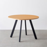 THE CAFE TABLE / リノリウム 全24色　Black Steel 4本脚 × ラウンド φ81 - 100