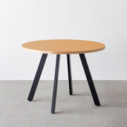 THE CAFE TABLE / リノリウム 全24色　Black Steel 4本脚 × ラウンド φ81 - 100