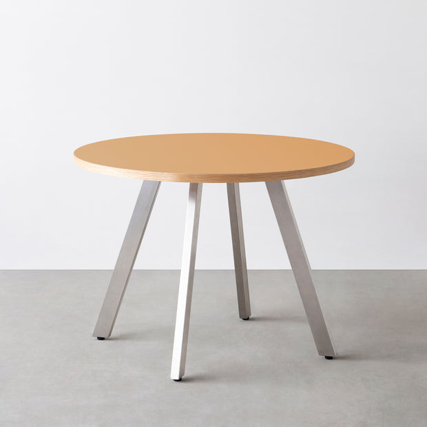 THE CAFE TABLE / リノリウム 全24色　Stainless 4本脚 × ラウンド φ81 - 100