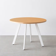 THE CAFE TABLE / リノリウム 全24色　White Steel 4本脚 × ラウンド φ81 - 100