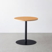 THE CAFE TABLE / リノリウム 全24色　Black Steel 1本脚 × ラウンド φ61 - 70