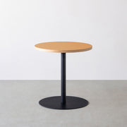 THE CAFE TABLE / リノリウム 全24色　Black Steel 1本脚 × ラウンド φ61 - 70
