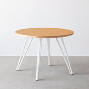 THE CAFE TABLE / リノリウム 全24色　White Steel 4本脚 × ラウンド φ81 - 100