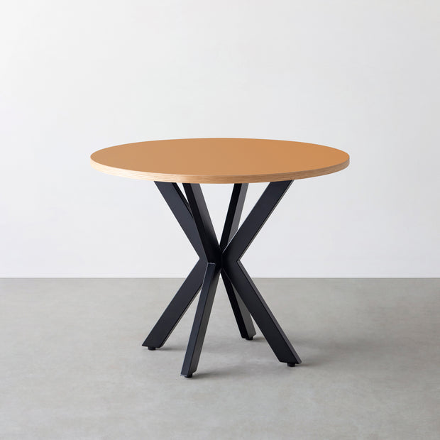 THE CAFE TABLE / リノリウム 全24色　Black Steel カフェX × ラウンド φ81 - 90