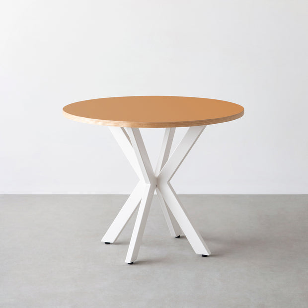THE CAFE TABLE / リノリウム 全24色　White Steel カフェX × ラウンド φ81 - 90