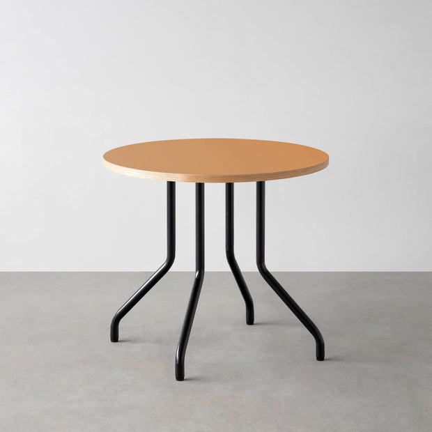 THE CAFE TABLE / リノリウム 全24色　Black Steel 4本脚 × ラウンド φ61 - 80