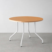 THE CAFE TABLE / リノリウム 全24色　White Steel 4本脚 × ラウンド φ81 - 100