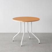 THE CAFE TABLE / リノリウム 全24色　White Steel 4本脚 × ラウンド φ61 - 80