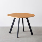 THE CAFE TABLE / リノリウム 全24色　Black Steel 4本脚 × ラウンド φ81 - 100