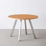 THE CAFE TABLE / リノリウム 全24色　Stainless 4本脚 × ラウンド φ81 - 100