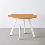 THE CAFE TABLE / リノリウム 全24色　White Steel 4本脚 × ラウンド φ81 - 100